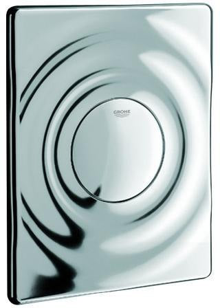 GROHE Surf WC-Betätigungsplatte 1-Mengen-Technik chrom – pneumatisch, 156 x 197 mm