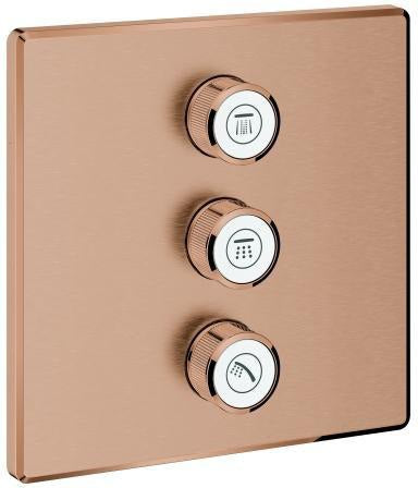 GROHE Grohtherm SmartControl 3-fach Unterputzventil Fertigmontageset eckig Chrom