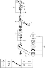 GROHE Lineare Einhand-Bidetbatterie 33848_1 – 1-Loch-Montage, SilkMove & EcoJoy in Chrom