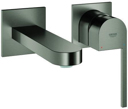 GROHE Plus 2-Loch-Waschtischbatterie Fertigmontageset Wandmontage 147 mm Chrom – SpeedClean & Water Saving