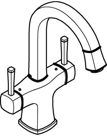 GROHE Grandera Zweigriff-Waschtischbatterie L-Size mit schwenkbarem Auslauf in Chrom