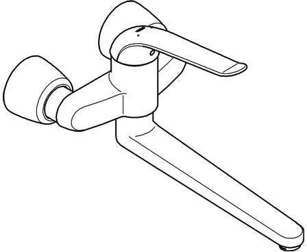 GROHE Euroeco Special Einhand-Waschtischbatterie 342 mm Ausladung, Wandmontage, Chrom