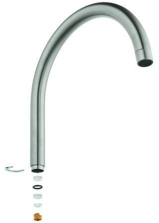 GROHE U-Auslauf 13372 Chrom – Schwenkbarer Rohrauslauf mit Anschlagbegrenzung für Spültischbatterien