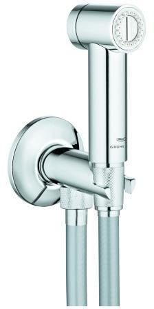 GROHE Rainshower Aqua Wandhalterset mit Absperrventil, Handbrause 1 Strahlart, 1250 mm, Chrom