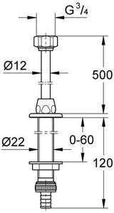 GROHE Eggemann WAS-Spülendurchführung 41130 DN15 bis 70 mm verstellbar chrom