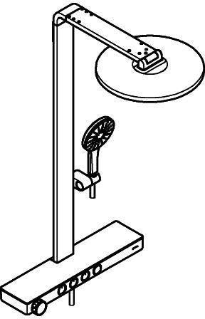 GROHE Rainshower Aqua Pure Duschsystem mit Thermostatbatterie, 360 mm Kopfbrause, Chrom