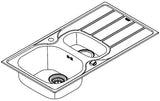 GROHE K200 Edelstahlspüle 1,5 Becken mit Abtropffläche 965x500 mm