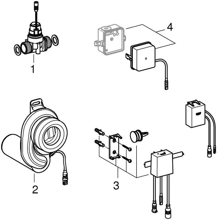 GROHE Temperatursensor 39369 für Urinal mit Trafo und Bluetooth – Automatische Spülung