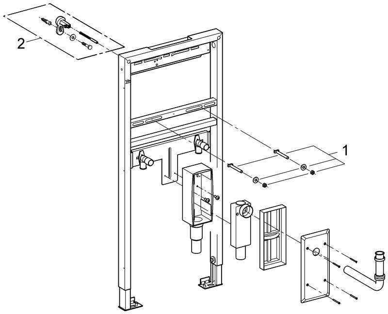 GROHE Rapid SL Waschtisch-Element 38625_1 mit UP-Geruchverschluss, 1,13 m, selbsttragend