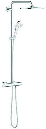 GROHE Duschsystem Rainshower SmartActive 310 mit Thermostatbatterie, chrom/moon white, 26647 THM KB 26557