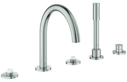 GROHE Atrio Private Collection 5-Loch-Wannenkombination – Chrom, mit Rainshower Aqua Stick Handbrause