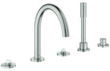 GROHE Atrio Private Collection 5-Loch-Wannenkombination – Chrom, mit Rainshower Aqua Stick Handbrause