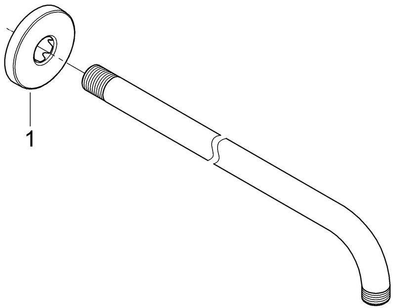 GROHE Rainshower Brausearm 380 mm Chrom – DN15 Wandmontage mit Rosette