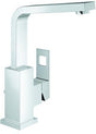 GROHE Eurocube Einhand-Waschtischbatterie L-Size mit EcoJoy und Zugstangen-Ablaufgarnitur, Chrom