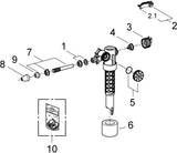 GROHE Füllventil 37092 DN10 mit Abdeckkappe, Versatzausgleichstück und Drossel – 3/8 Zoll