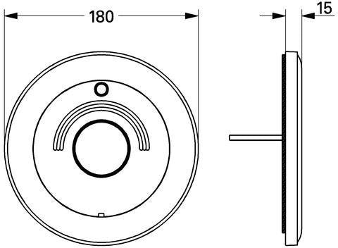 GROHE Rosette 46367 für Europlus EHM Fertigset Wanne 180 mm chrom/mattchrom