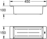 GROHE Edelstahl-Küchenspülen-Sieb 40852 – hard graphite gebürstet, 450x150x100 mm, spülmaschinenfest