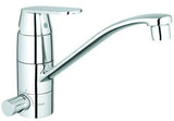 GROHE Eurosmart Cosmopolitan Einhand-Spültischbatterie mit flachem Auslauf und Absperrventil, Chrom