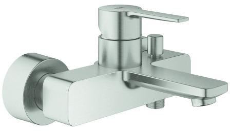 GROHE Lineare Einhand-Wannenbatterie Wandmontage Chrom – mit Temperaturbegrenzer
