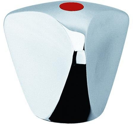 GROHE Trecorn-de-Luxe Armaturengriff 08017 – Chrom mit roter Markierung, 1/2 Zoll