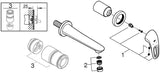 GROHE Eurostyle 2-Loch-Waschtischbatterie Wandmontage Fertigmontageset Chrom