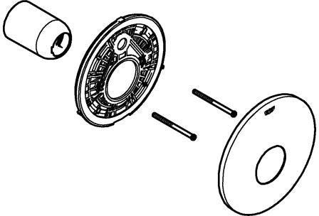 GROHE Rosette 46904 Chrom – Fertigmontageset für Einhand-Brausebatterie, 150 mm, QuickFix