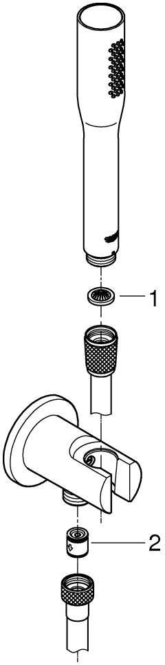 GROHE Euphoria Cosmopolitan Stick Wandhalterset – Handbrause mit 1 Strahlart, EcoJoy & SpeedClean, Chrom