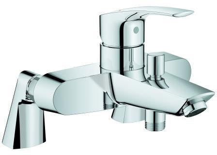 GROHE Eurosmart Einhand-Wannenbatterie – Eco-Override-Stop, chrom, Standmontage