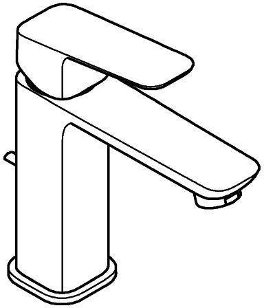 GROHE Cubeo Einhand-Waschtischbatterie M-Size mit Zugstangen-Ablaufgarnitur in Chrom