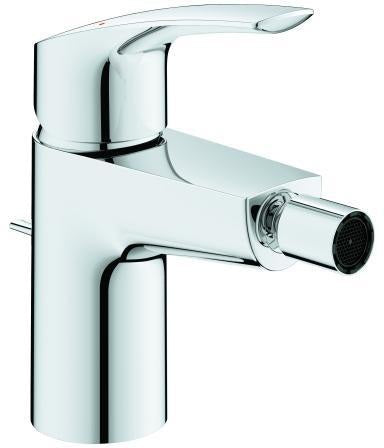 GROHE Eurosmart Einhand-Bidetbatterie mit Zugstangen-Ablaufgarnitur, chrom – SilkMove & EcoJoy