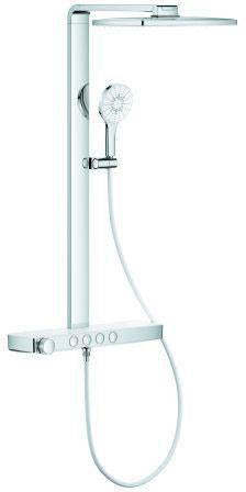 GROHE Rainshower Aqua Pure Duschsystem mit Thermostatbatterie, eckig, 15 l/min, chrom