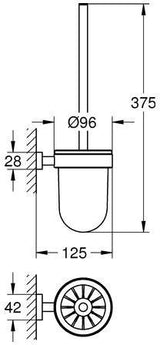 GROHE Essentials Cube WC-Bürstengarnitur Wandmontage Metall Chrom 40513_1