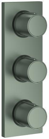GROHE Grohtherm F 3-fach Unterputzventil Fertigmontageset – Metallgriffe, Rosette, satin graphite