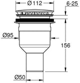 GROHE Ablaufgarnitur 49533 für Duschwanne, Abgang senkrecht, DN 50, chrom