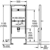 GROHE Urinal-Element Rapid SL 38517_1 – Vorwandmontage, höhenverstellbar, ohne Armatur