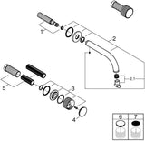 GROHE Atrio Private Collection 3-Loch-Waschtischbatterie Wandmontage Chrom mit Knopfbetätigung
