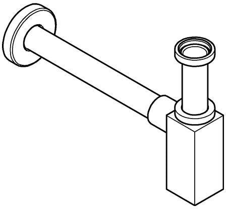 GROHE Geruchsverschluss 40564 eckig Waschtisch supersteel – Flaschensiphon 1 1/4"