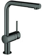 GROHE Minta Einhand-Spültischbatterie L-Auslauf mit ausziehbarer Spülbrause hard graphite