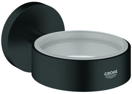 GROHE Essentials Halter für Becher, Seifenschale & Seifenspender – matt black, verdeckte Befestigung