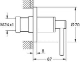 GROHE Atrio Unterputzventil-Oberbau mit Hebelgriff und Abdeckrosette in Chrom