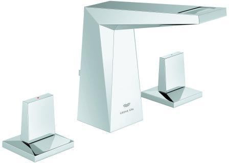 GROHE Allure Brilliant 3-Loch-Waschtischbatterie mit flachem Auslauf in Chrom