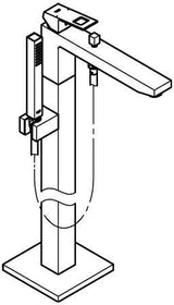 GROHE Eurocube Einhand-Wannenbatterie Bodenmontage chrom mit Handbrause Euphoria Cube+