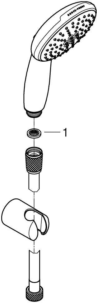 GROHE Wandhalterset Tempesta 110 mit Handbrause, 2 Strahlarten, 1250 mm Schlauch, Chrom