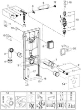 GROHE WC-Element Rapid SL 38528_1 – 1,13 m Vorwandelement mit GD 2 Spülkasten und kleiner Revisionsöffnung