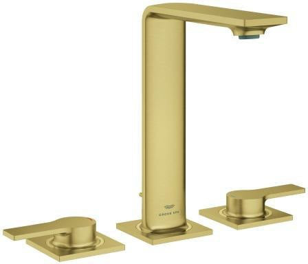 GROHE Allure 3-Loch-Waschtischbatterie cool sunrise gebürstet mit Zugstangen-Ablaufgarnitur