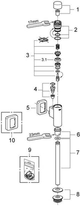 GROHE Rondo Urinal-Druckspüler DN15 mit Vorabsperrung – Behördenausführung, chrom