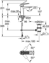 GROHE Allure Brilliant Private Collection Waschtisch-Einhandhebelmischer M-Size mit Rändelstruktur, Chrom