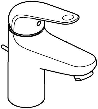 GROHE Euroeco Einhand-Waschtischbatterie S-Size mit Zugstangen-Ablaufgarnitur, Chrom