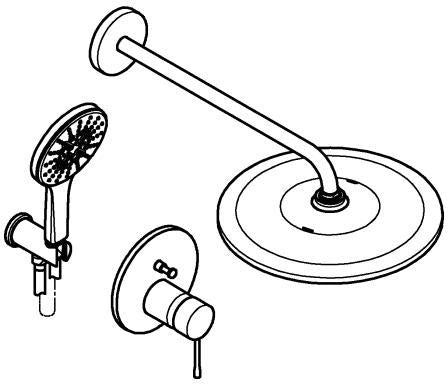 GROHE Essence Duschsystem Unterputz mit Rainshower Mono 310 Kopfbrause – Chrom