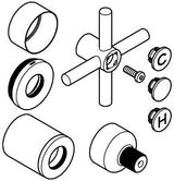 GROHE Atrio Kreuzgriffe 14215 – 1 Paar in Chrom mit Warm-Kalt-Markierung